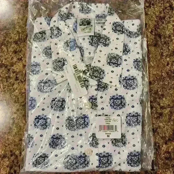 NEW NWT Kennington Men's Long Sleeve Slim Fit Shirt Badge/Steel Sz M MSRP = $70 - Picture 4 of 7